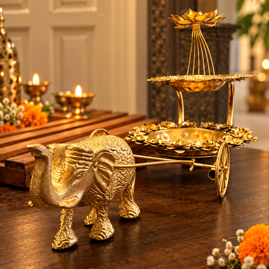 Elephant Table Top Urli Decor Piece