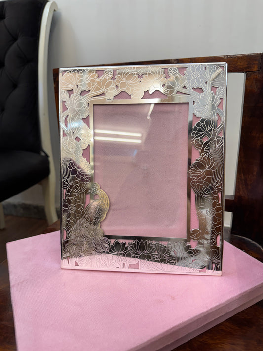 German Silver Frame Pecock Box Gift Set