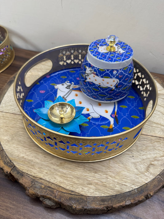 Tray, Jar & Diya Set