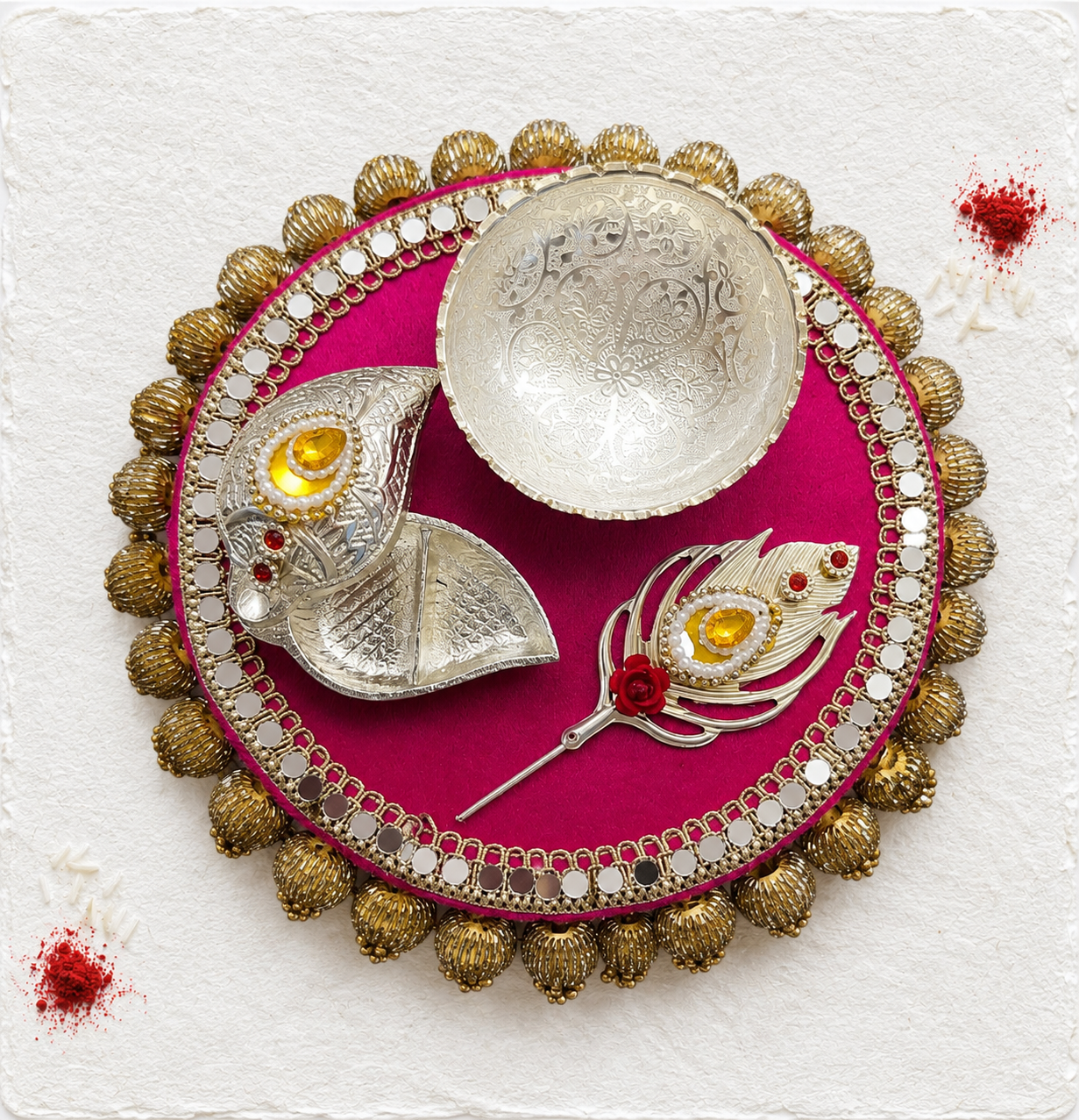 Tilak Roli Chawal Mithai Platter