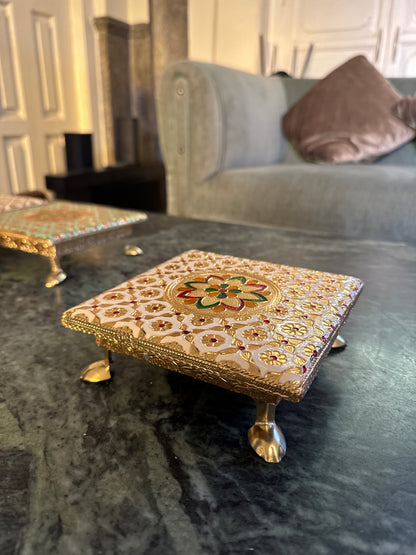 Meenakari Chowki for mandir / pooja / singasan