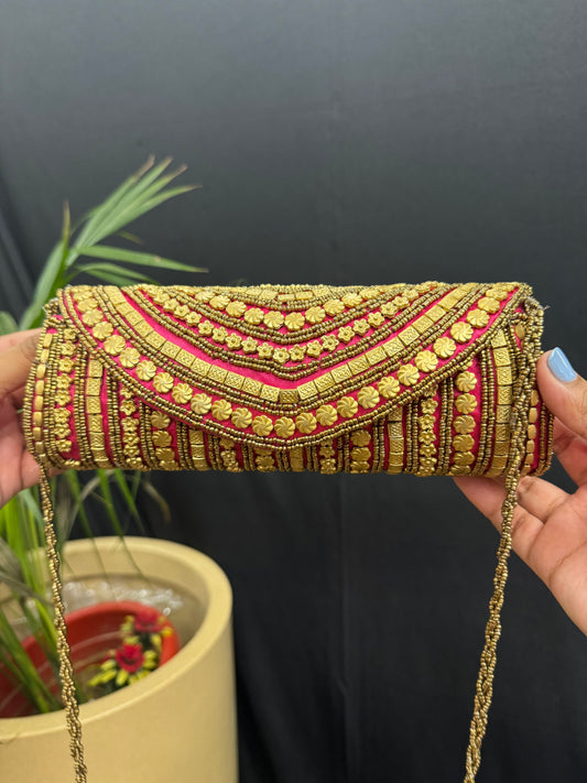 Cylindrical handmade wallet sling bag