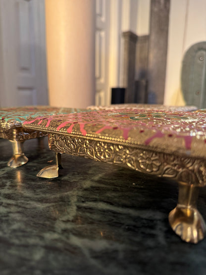Meenakari Chowki for mandir / pooja / singasan