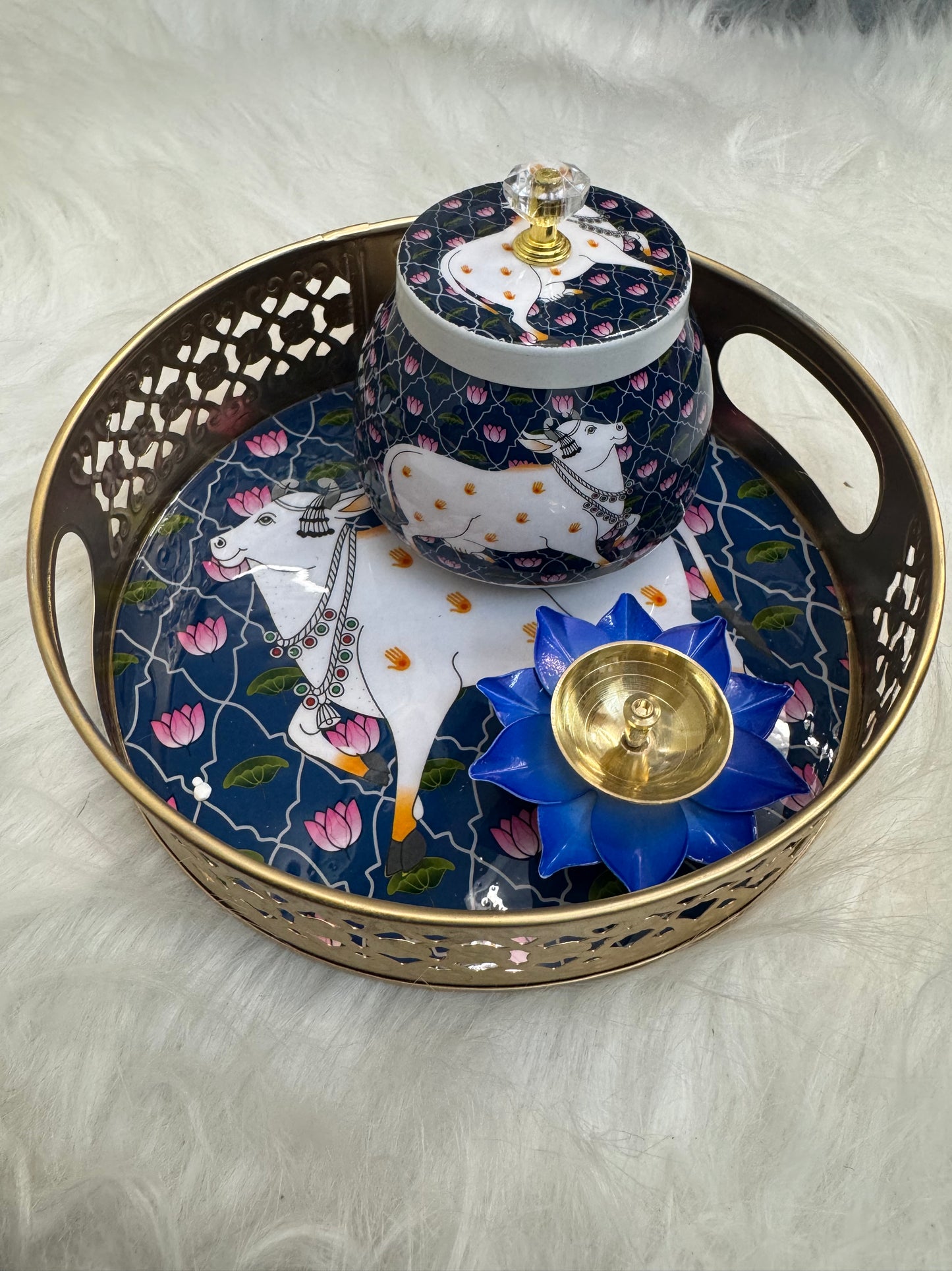 Tray, Jar & Diya Set