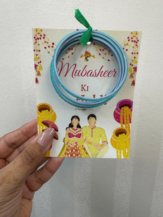 Set of 6 Velvet Bangles with Card