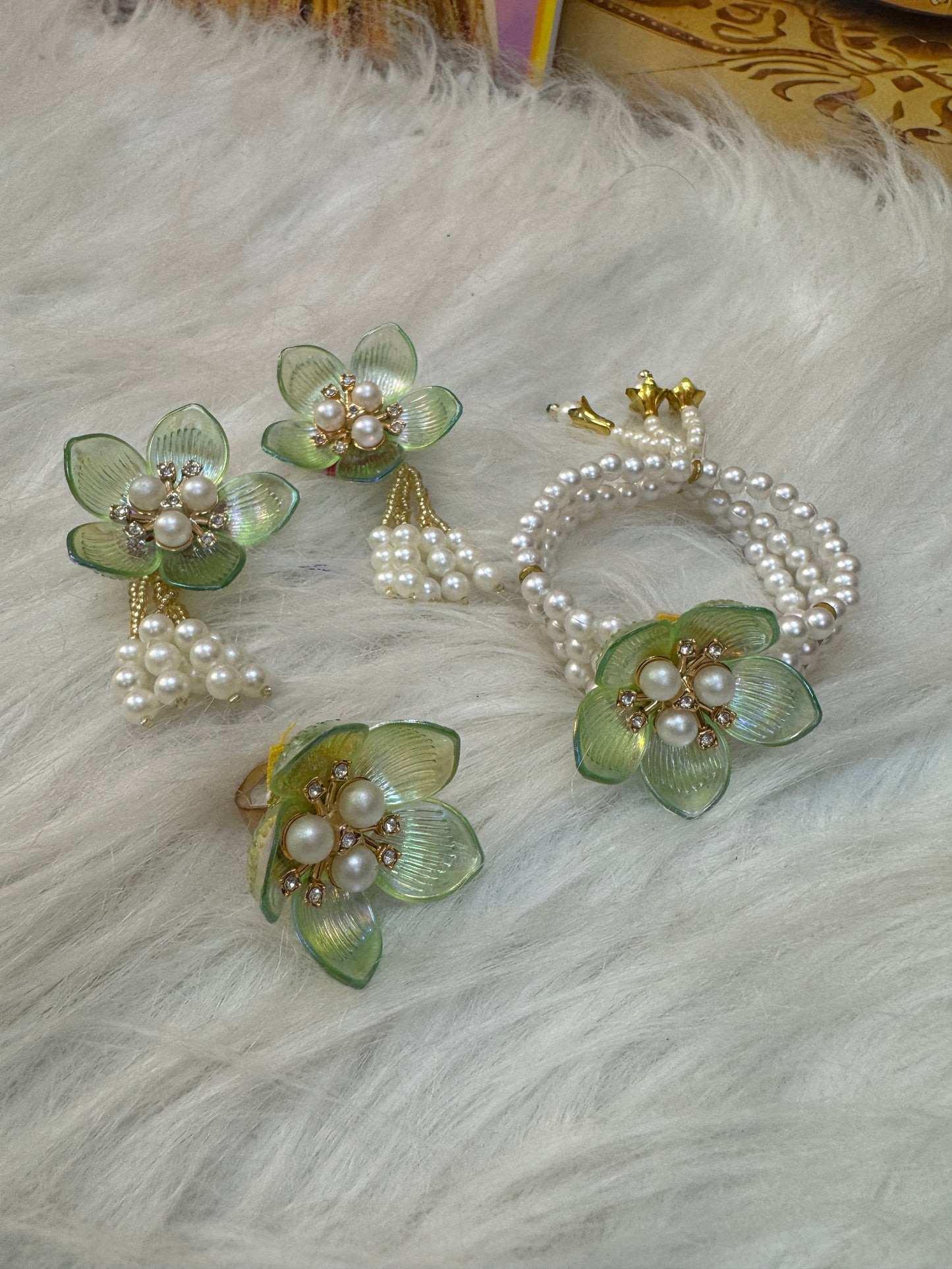 Bracelet, Earrings and Ring Set