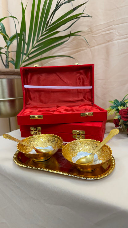 Dual Tone Spoon Bowl Tray Set