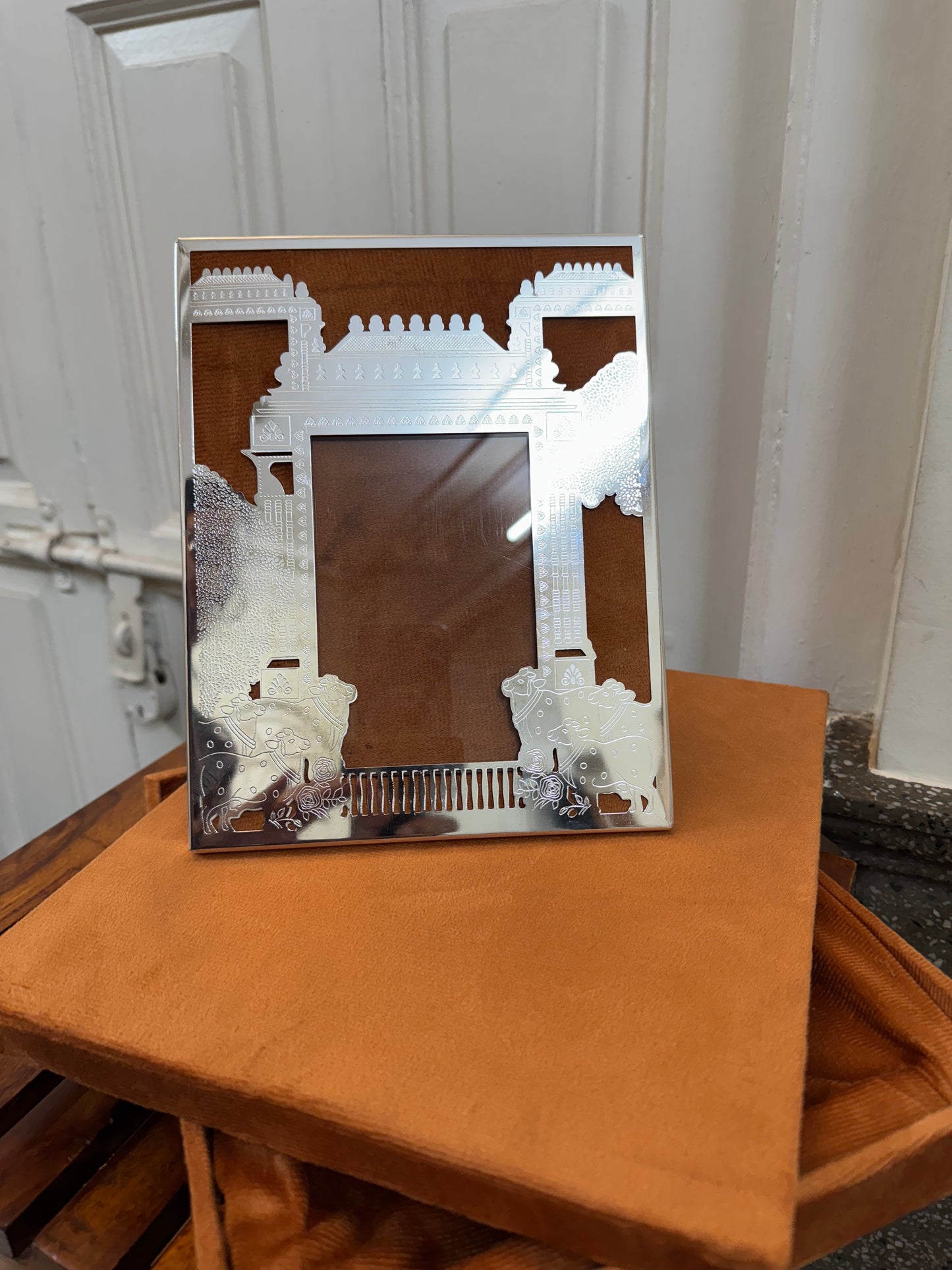 German Silver Frame Box Gift Set