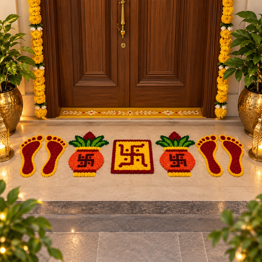 Set of 5 pieces Rangoli Mat for Door Entrance