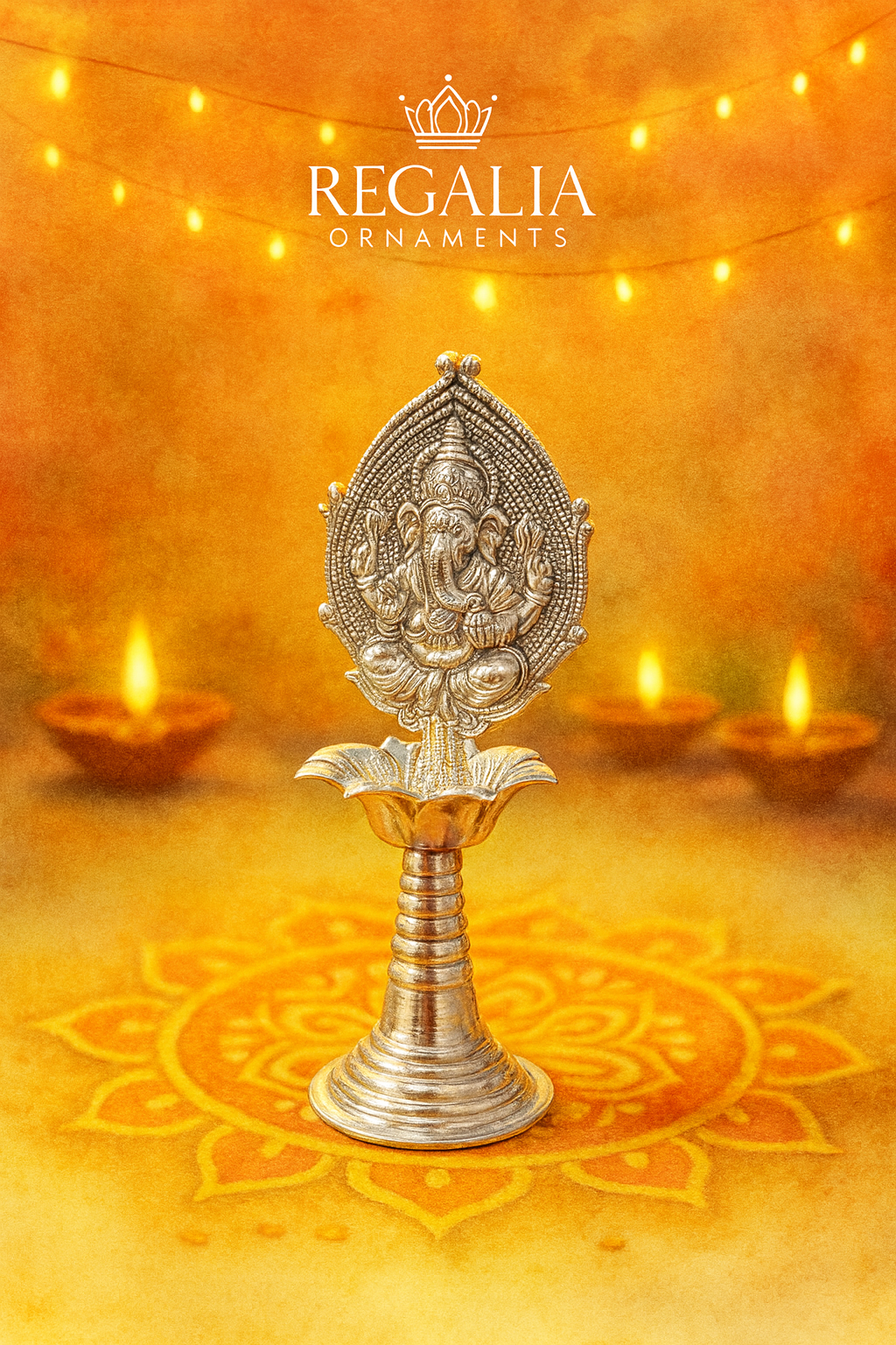 German Silver Diya Stand
