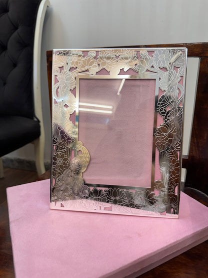 German Silver Frame Pecock Box Gift Set