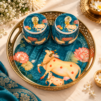 2 Jars and Tray Set