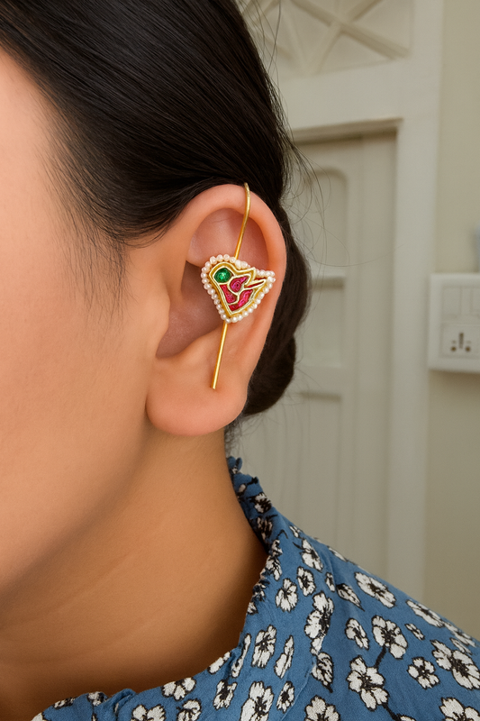 Kundan Needle Earcuff