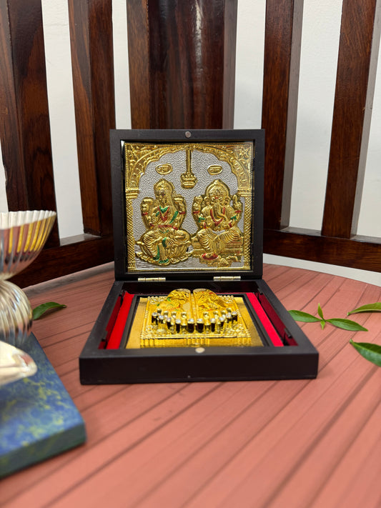 Lakshmi Ji Ganesh Ji 24kt Gold Prayer Box