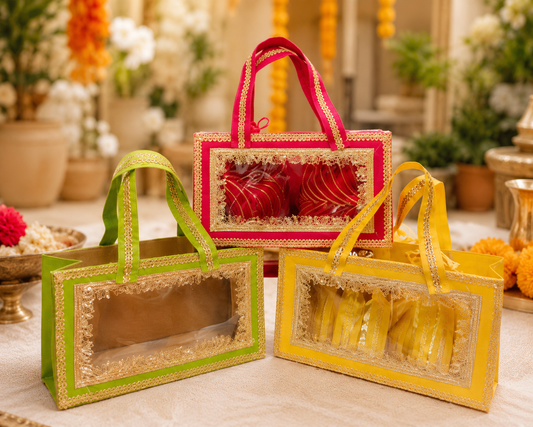 Foldable Box Bag + 2 Potli