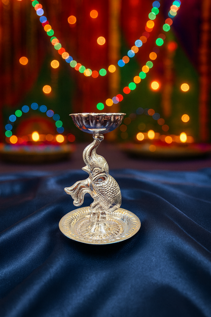 German Silver Batti Diya Stand