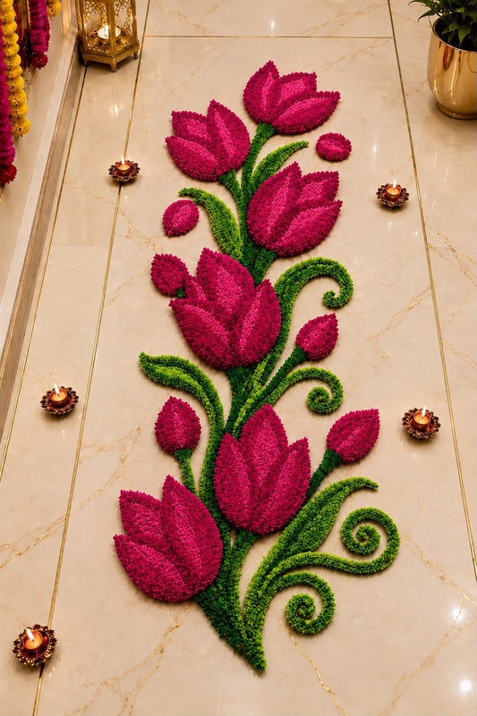 Tulip Trail Rangoli Mat
