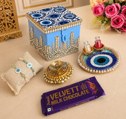 Rakhi / Rakshabandhan Hamper Platter Evil Eye Theme