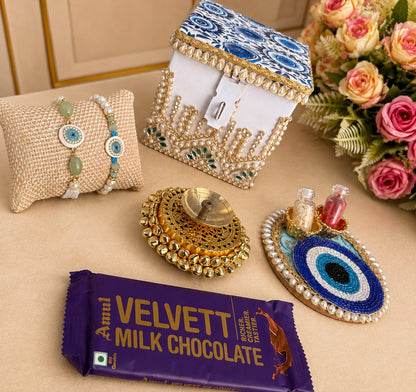 Rakhi / Rakshabandhan Hamper Platter Evil Eye Theme