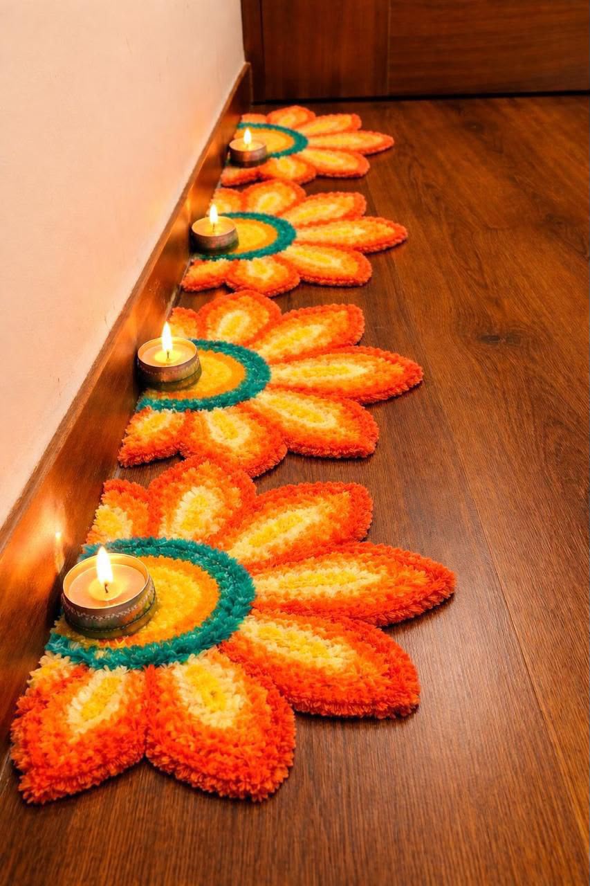 Set of 8 Floral Staircase Mats