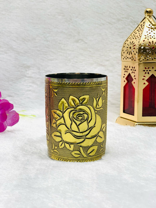 Decorated Stainless Steel Glass