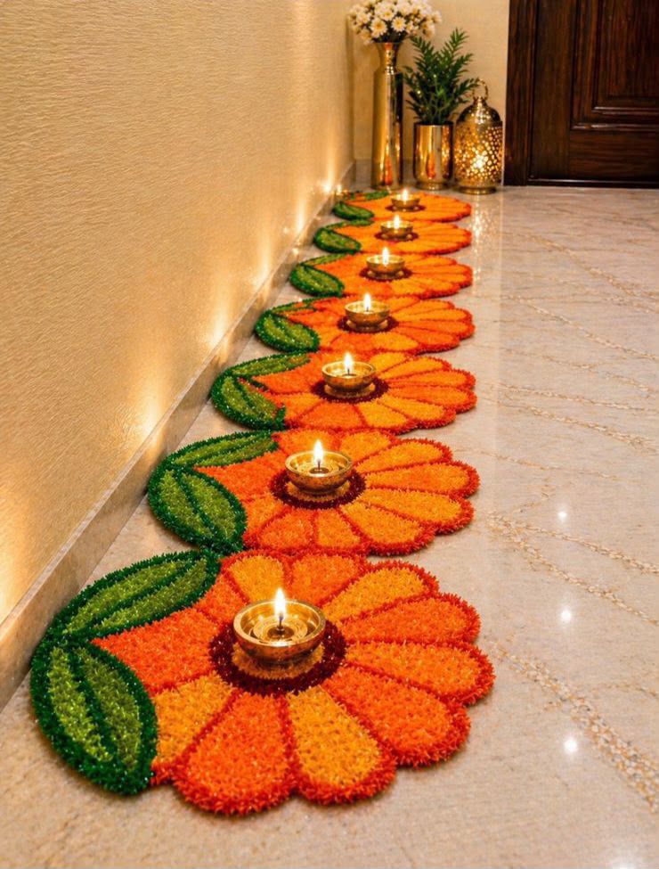 Floral Trail Mat Set of 8