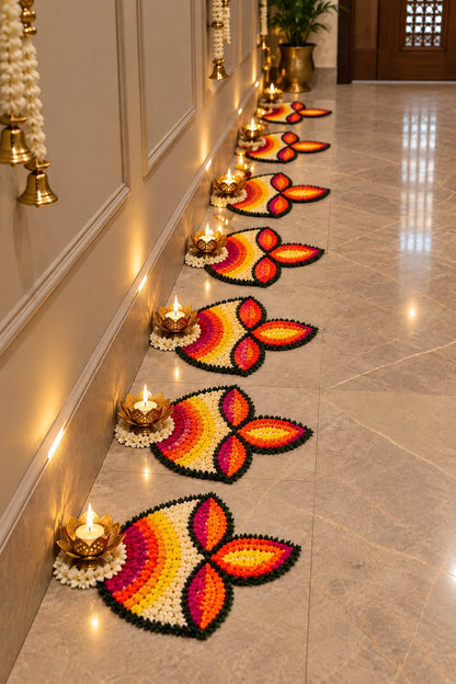 Set of 8 Diya Rangoli Mats
