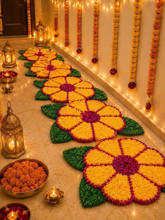 Set of 8 Floral Mats