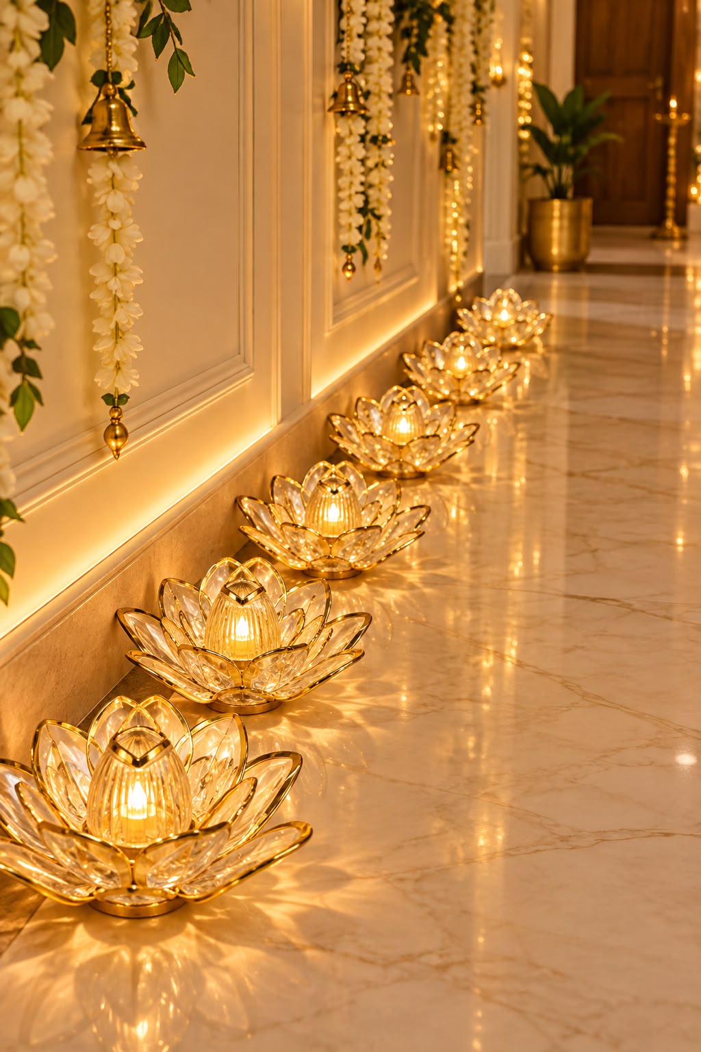 Lotus Crystal LED Candle Box