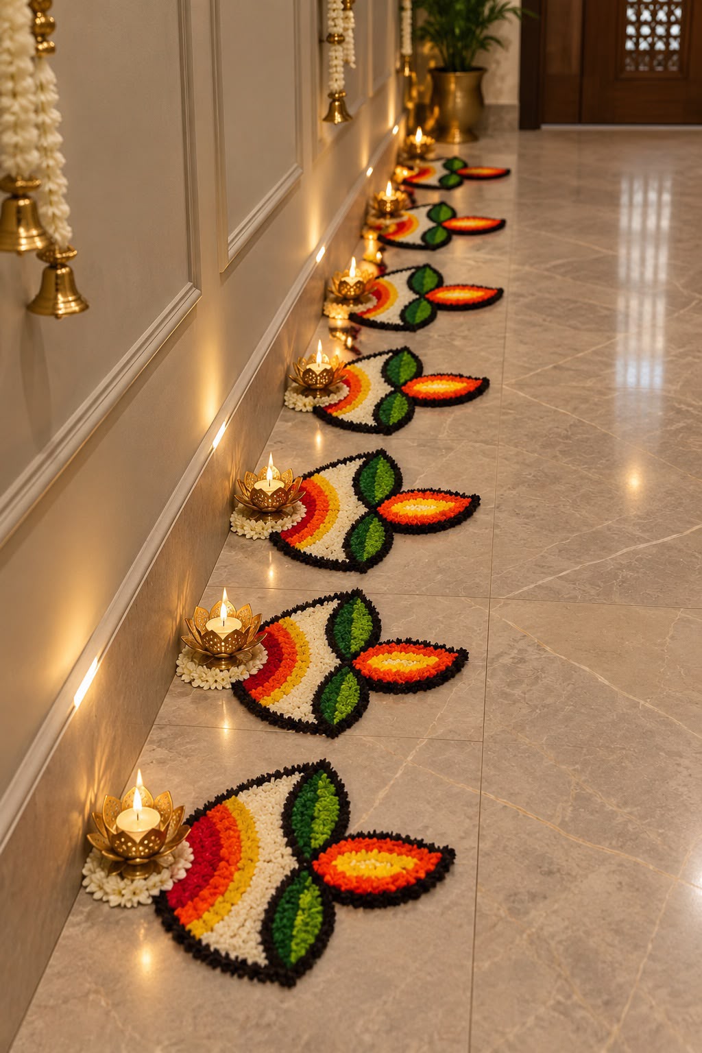 Set of 8 Diya Rangoli Mats